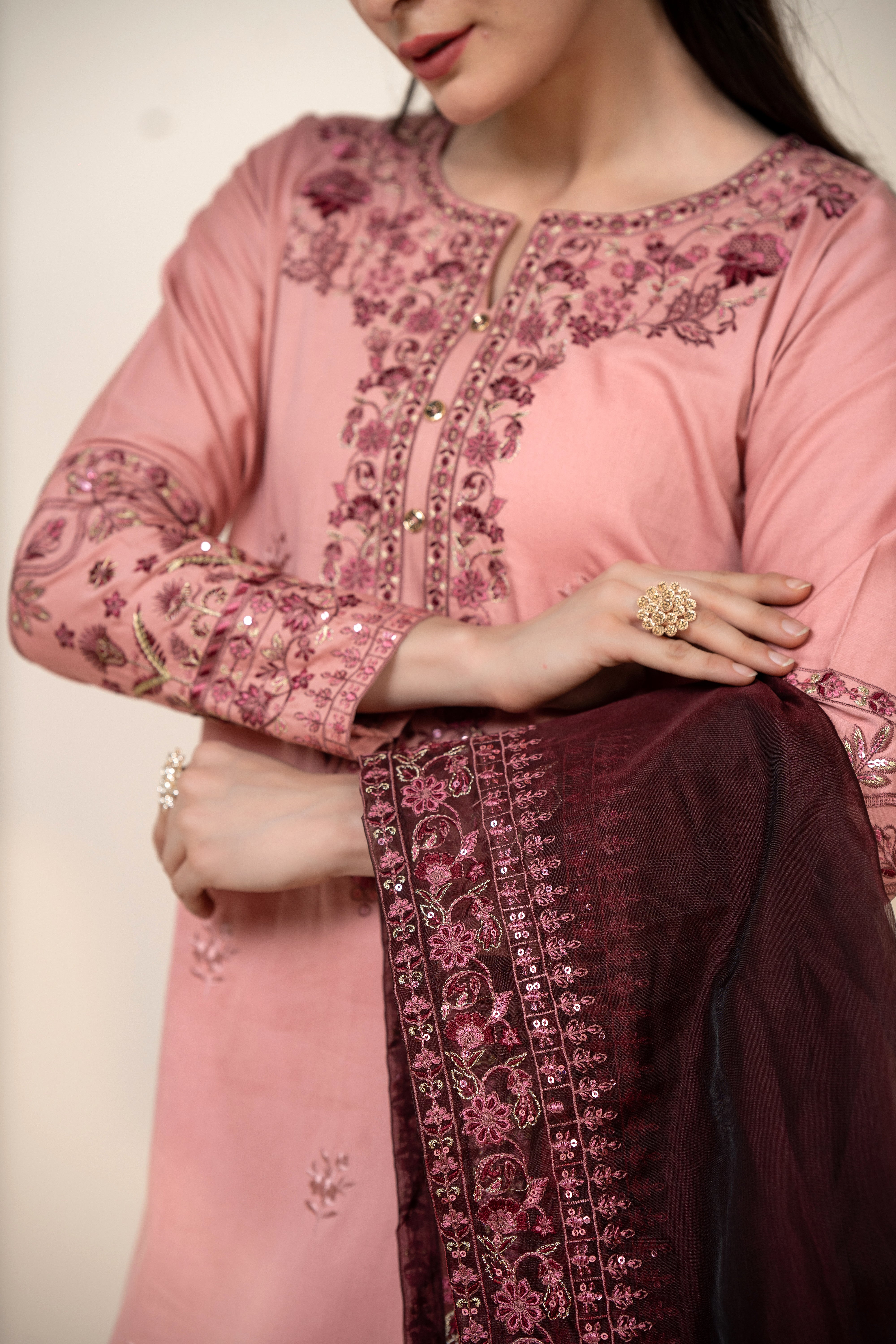 Rose - Stitched 3 Pcs