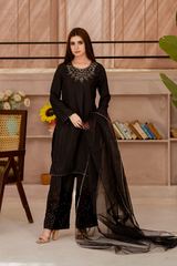 Siyah - Stitched 3 Pcs